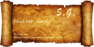 Stoller Gerő névjegykártya